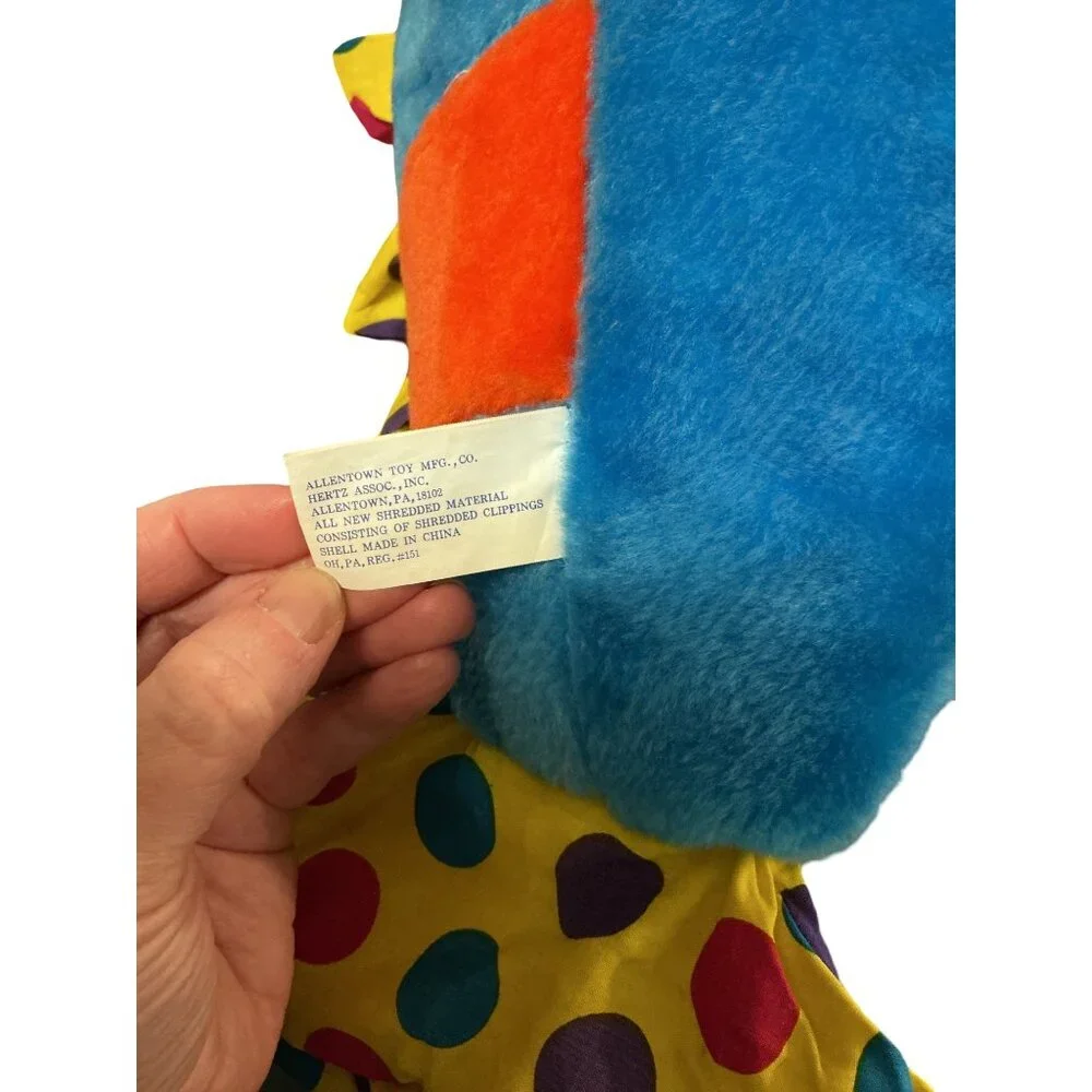Allentown Toy Co.‎ 1995 Plush Clownfish Stuffed Animal With Polka Dot Accents